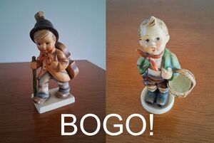 *BOGO* Genuine Hummel Little Cellist and Village Boy with Basket Figurines